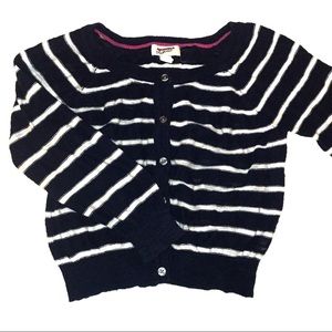 Arizona Navy blue & white striped cardigan